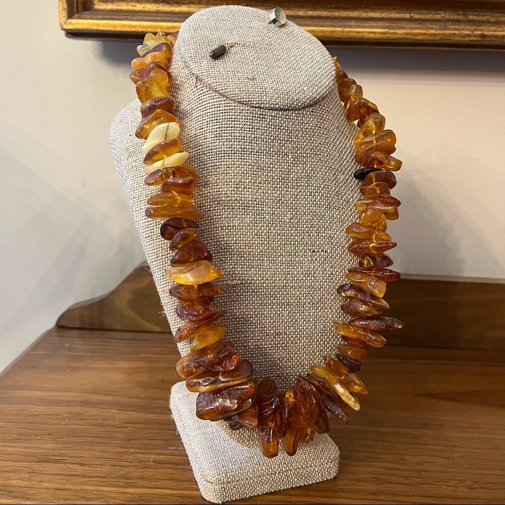 Luxurious Genuine Baltic Amber Statement Chunky 23” Necklace